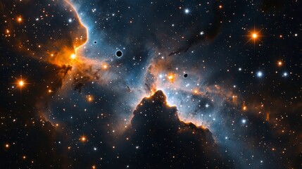 Aufkleber - Deep within the universe lies a vibrant nebula, illuminated by brilliant stars and swirling clouds of gas. This celestial wonder showcases the intricate dance of light and color in the cosmos