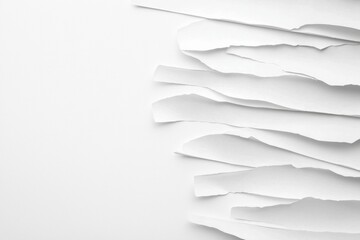 Poster - Minimalistic Torn Paper Texture on Clean White Background for Creative Use
