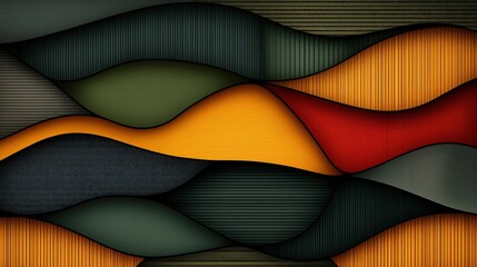 Poster - abstract textured layers with wavy shapes and varied hues