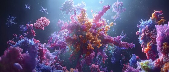 Poster - ethereal explosion of vibrant particles in a cosmic dreamscape, a mesmerizing display of swirling co