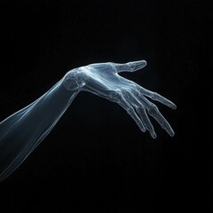 Aufkleber - Ethereal Glowing Hand: Futuristic Digital Art