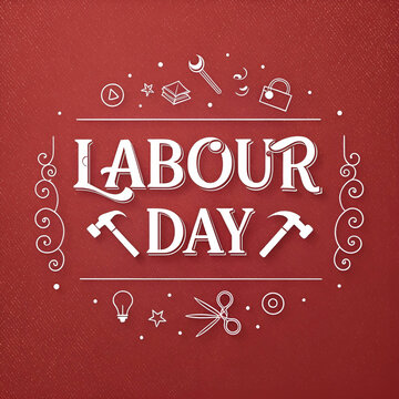 realistic labour day written design