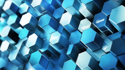 Blue hexagon background