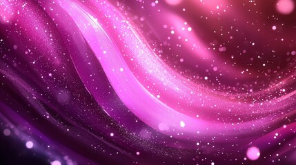 Poster - sparkling pink and purple abstract waves: a glimmering digital design