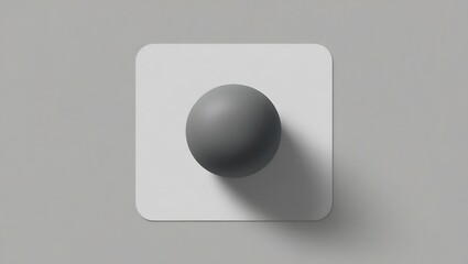 Poster - Gray Sphere on Textured White Square Minimalist 3D Rendering