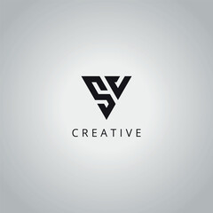 Wall Mural - SV VS Modern Creative Alphabet Business Logo Design Vector Icon Symbol