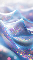 Aufkleber - Holographic fabric with bokeh effect flowing and shimmering, creating an abstract and futuristic background with beautiful light reflections