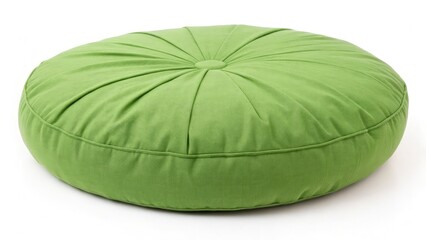 Round Green Fabric Pillow for Home Decor and Comfort. Generative AI