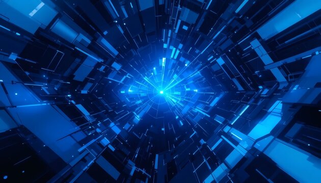 Abstract Digital Tunnel: A Journey Through Cyberspace
