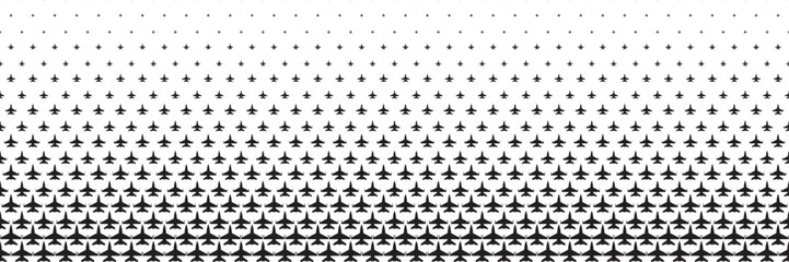 Poster - horizontal halftone of black fighter plane for pattern and background.