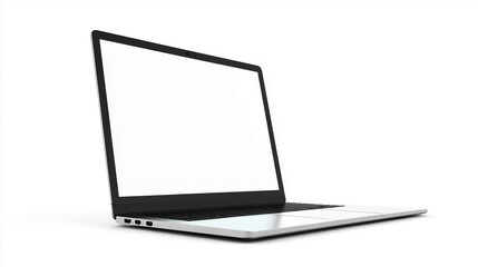 Poster - Laptop with a blank screen on a white background for mockup or design purposes