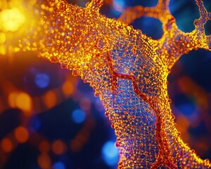 Aufkleber - Luminous Network: An Abstract Study of Interconnected Structures
