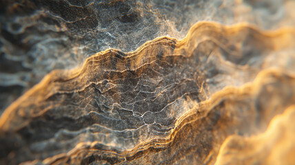 Aufkleber - mesmerizing macro shot of natural textures with abstract, wavy patterns and warm tones, creating minimalist and artistic feel