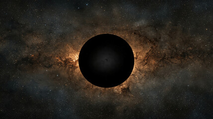 Wall Mural - serene yet haunting scene of a black hole suspended in a stellar background