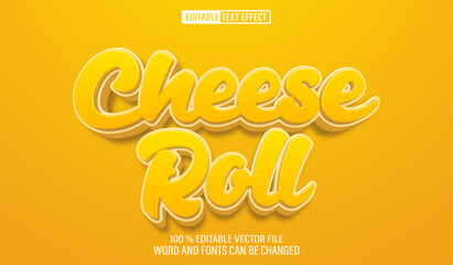 Poster - Editable 3d text style effect - Cheese Roll text effect Template