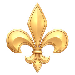 Aufkleber - golden fleur de lis symbol with subtle shine, isolated on transparency background, represents elegance and tradition