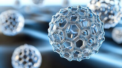Poster - Intricate Metallic Blue Nanoparticles: Microscopic View of a Complex Lattice Structure