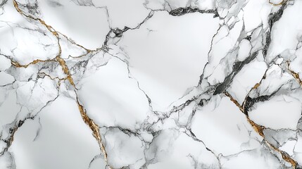 Wall Mural - Elegant white marble surface with gold veining, ideal for interior design and decoration projects