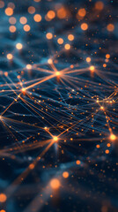 Aufkleber - glowing interconnected digital network visualizing advanced data transmission and technological comp