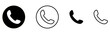 © WiseLayz - Set of phone icon variations in different styles, phone icon set, call icons, black and white, phone call icon, Vector illustration.