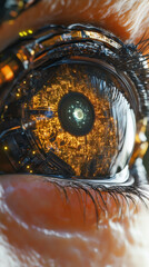 Aufkleber - Electronic eye with complex circuitry highlighting cutting-edge technological convergence between human and artificial intelligence systems