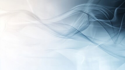 Poster - Translucent white waves overlap in a smooth, flowing design on a soft gray background, providing an elegant setting for design projects or marketing materials
