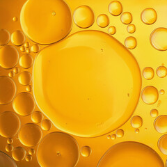 Cooking oil, cooking background, yellow oil drops and water for background