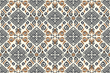 Naklejka na meble Seamless ikat patterns that combine tribal, indigenous and Aztec geometric embroidery. Perfect for graphic art, rug design, wallpaper, gift wrapping and clothing.