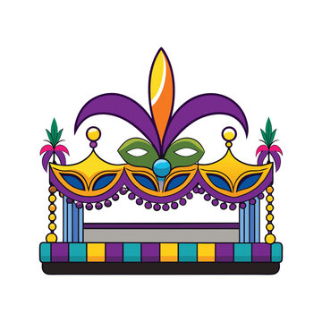 Mardi Gras Float Vector Design Illustration