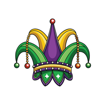 Mardi Gras Jester Hat Vector Illustration