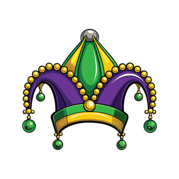 Mardi Gras Jester Hat Vector Illustration