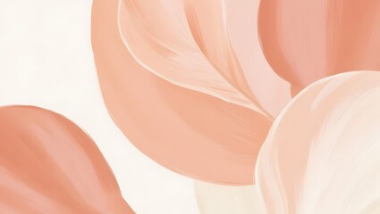 Poster - Abstract peach petals backdrop, soft pastel art painting background