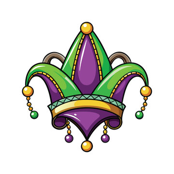 Mardi Gras Court Jester Hat Vector Design Illustration