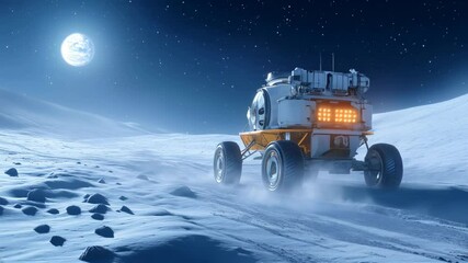 Wall Mural - exploring the lunar surface with a lunar rover