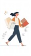 © ThatWorksMedia - Woman Carrying Books: A Captivating Illustration of Literary Passion and Educational Pursuit