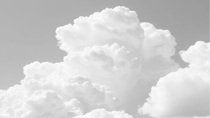 Wall Mural - Sky with white clouds background. White Clouds from above. Top view from an airplane over white clouds. High in the Heavens.	