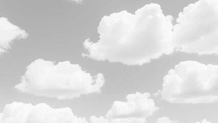 Wall Mural - Fluffy white clouds stretch across a seamless sky background. Background texture of fluffy white clouds. 