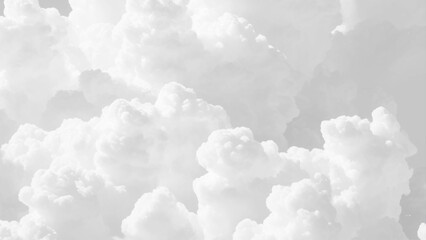 Wall Mural - Fluffy white clouds stretch across a seamless sky background. Background texture of fluffy white clouds. 