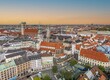 © yujie - The drone aerial view of The Frauenkirche and downtown district of Munich, Germany. Munich Frauenkirche is one of the city's most famous landmarks.