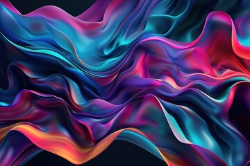 Poster - a colorful, flowing piece of fabric with a blue and pink hue