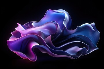 Poster - a purple and blue piece of fabric with a wave pattern