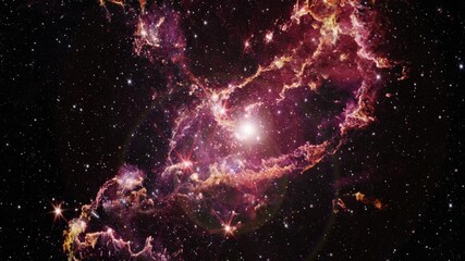 Wall Mural - Nebula in the small magellanic cloud Ngc 346. Animation based on image by nasa