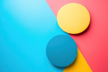 Poster - A blue and yellow circle is on a blue background