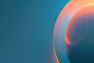 Poster - A blue background with a curved orange line