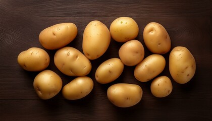 Wall Mural - potato vegetables top view, AI generated