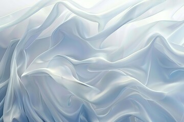Poster - A white fabric with a pattern of waves and ripples