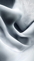 Aufkleber - abstract wavy background flowing with particles and lines creating a futuristic and technological de