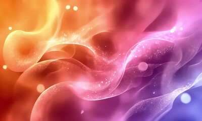 Wall Mural - Abstract colorful waves with soft gradients and light effects flowing seamlessly, creating a dreamy atmosphere