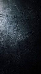 Poster - Deep black metallic surface with scratches and textures creating a dramatic and mysterious atmosphere