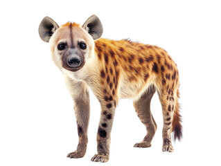 Fototapete - Spotted hyena stands isolated on transparent background
